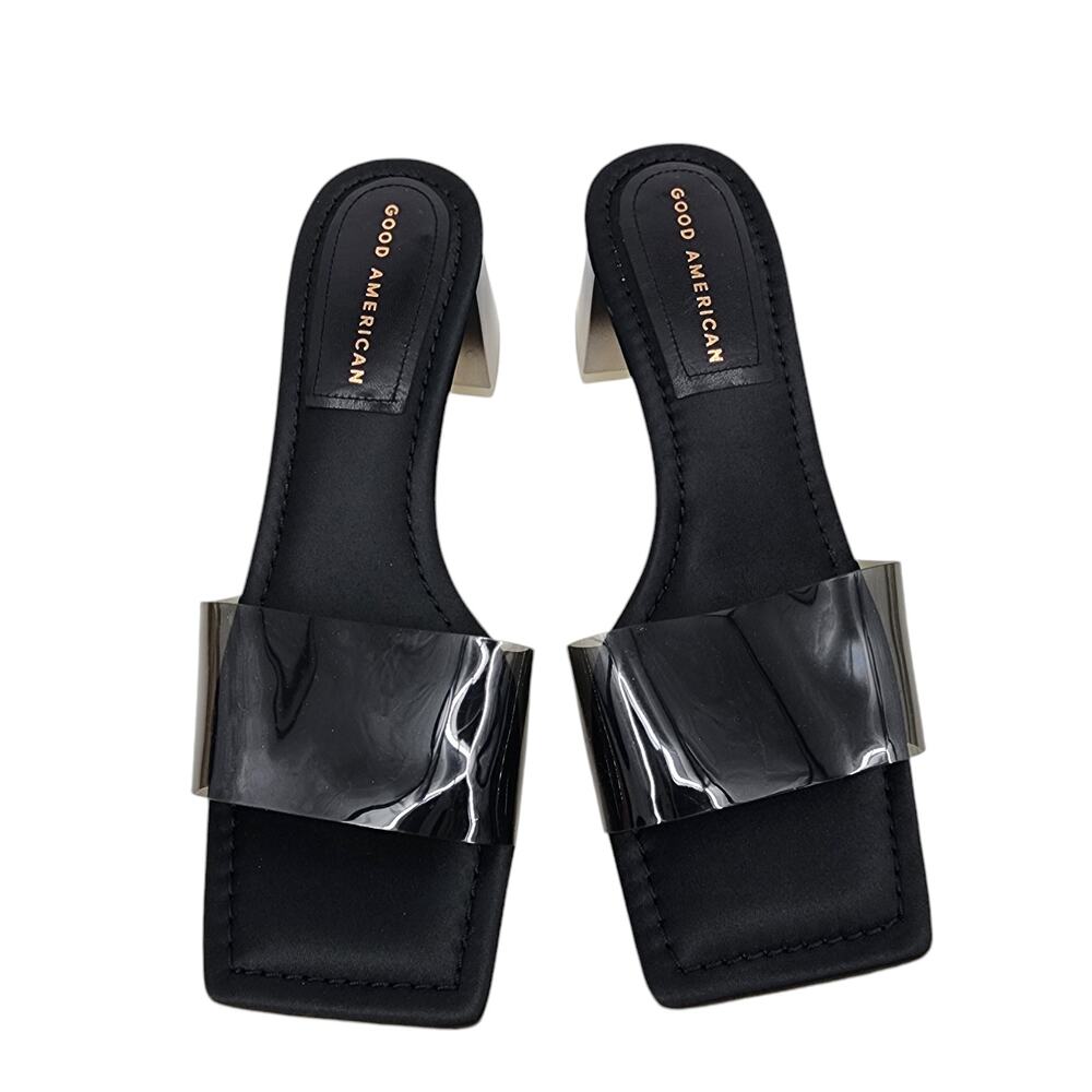 Good American Translucent Strap Square Toe Black … - image 6